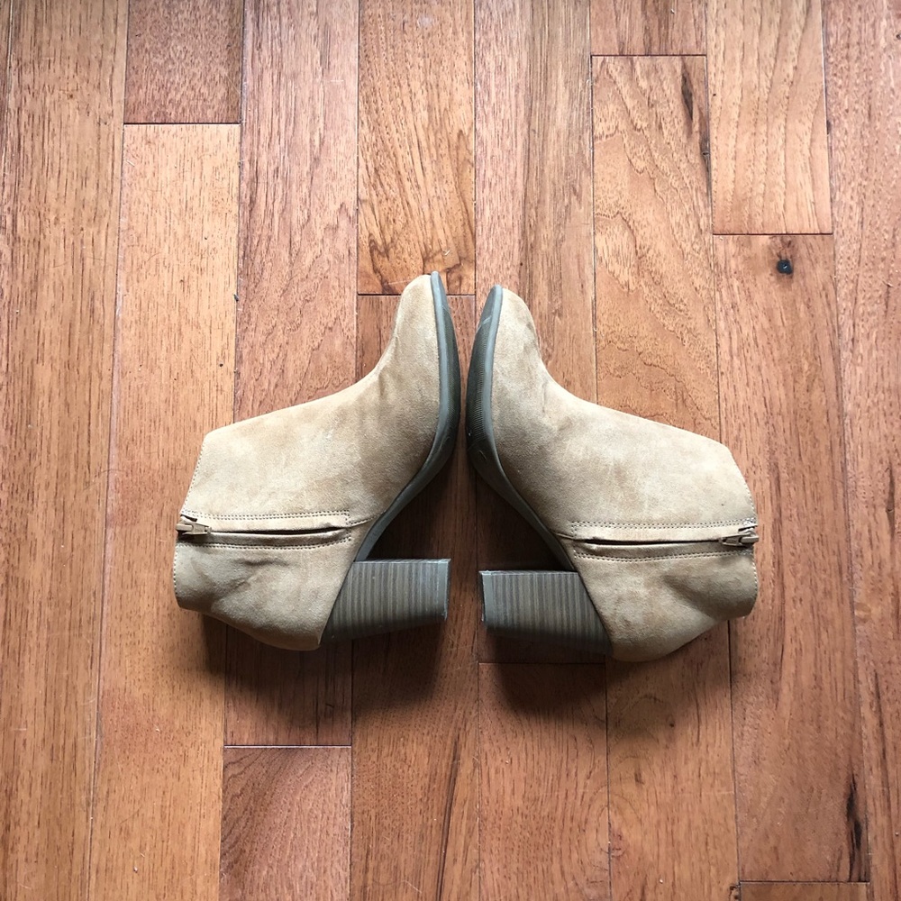 Suede Block-Heel Booties
